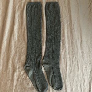 Gray over the knee socks